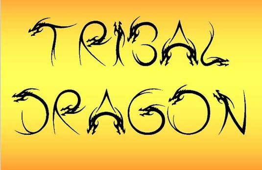 Tattoo font: Tribal Dragon