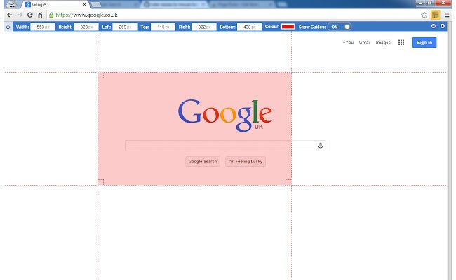Google Chrome extensions - Page Ruler