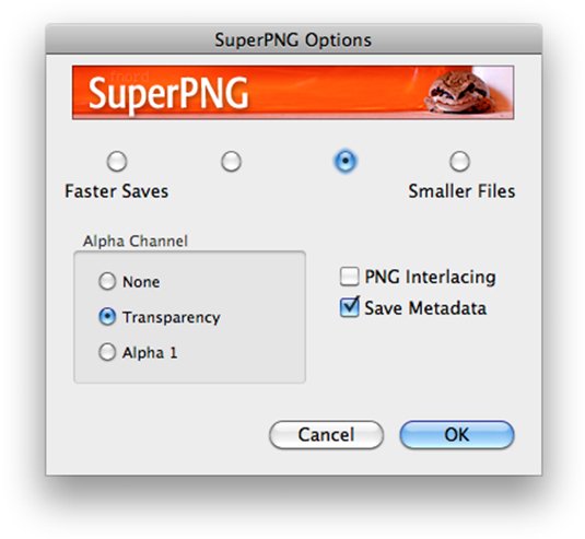 Photoshop plugins: SuperPNG