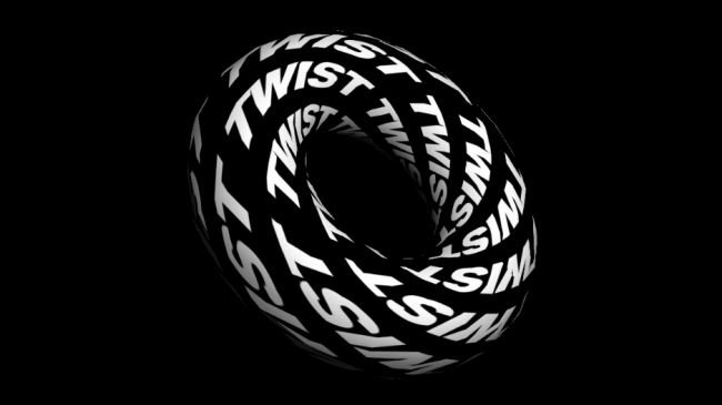 Swirling graphic based around the word 'Twist'