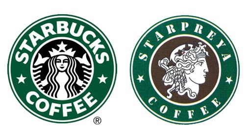 Similar logos: Starbucks vs Starpreya