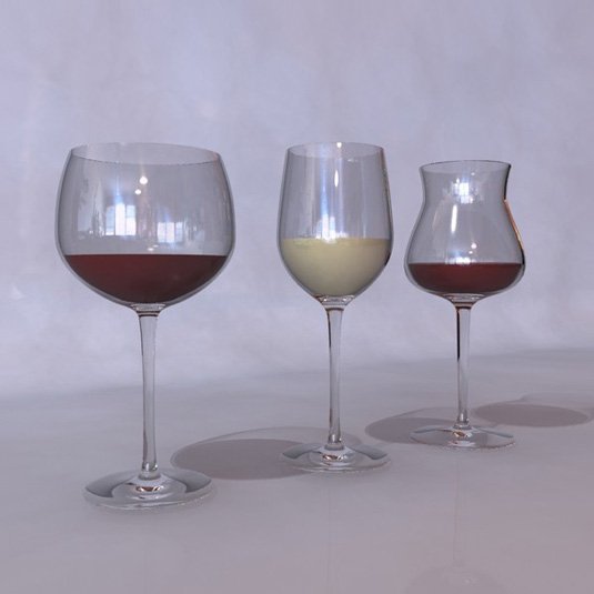 Free 3D models - wine glasses