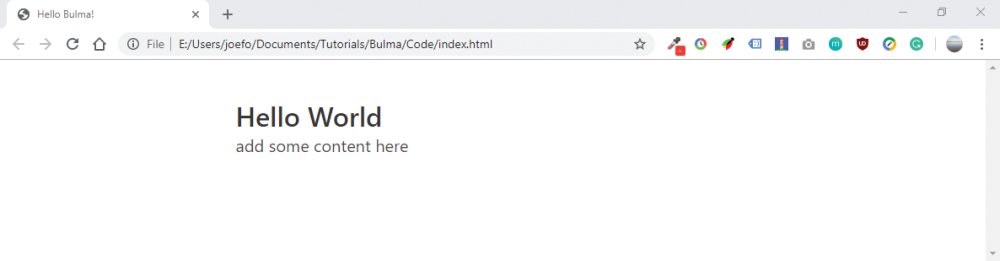 Bulma: hello world
