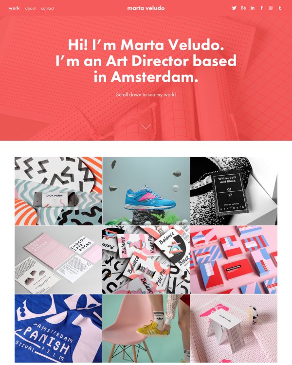 Marta portfolio template for Adobe Portfolio