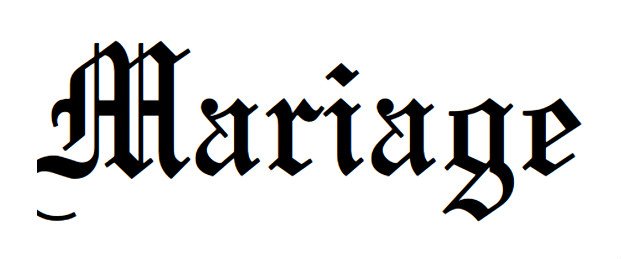 Old English fonts: Mariage