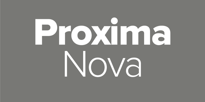 Proxima Nova sans serif font sample