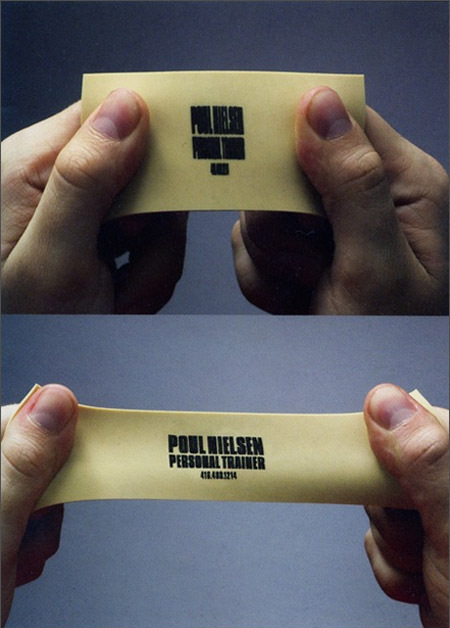 stretchy business card