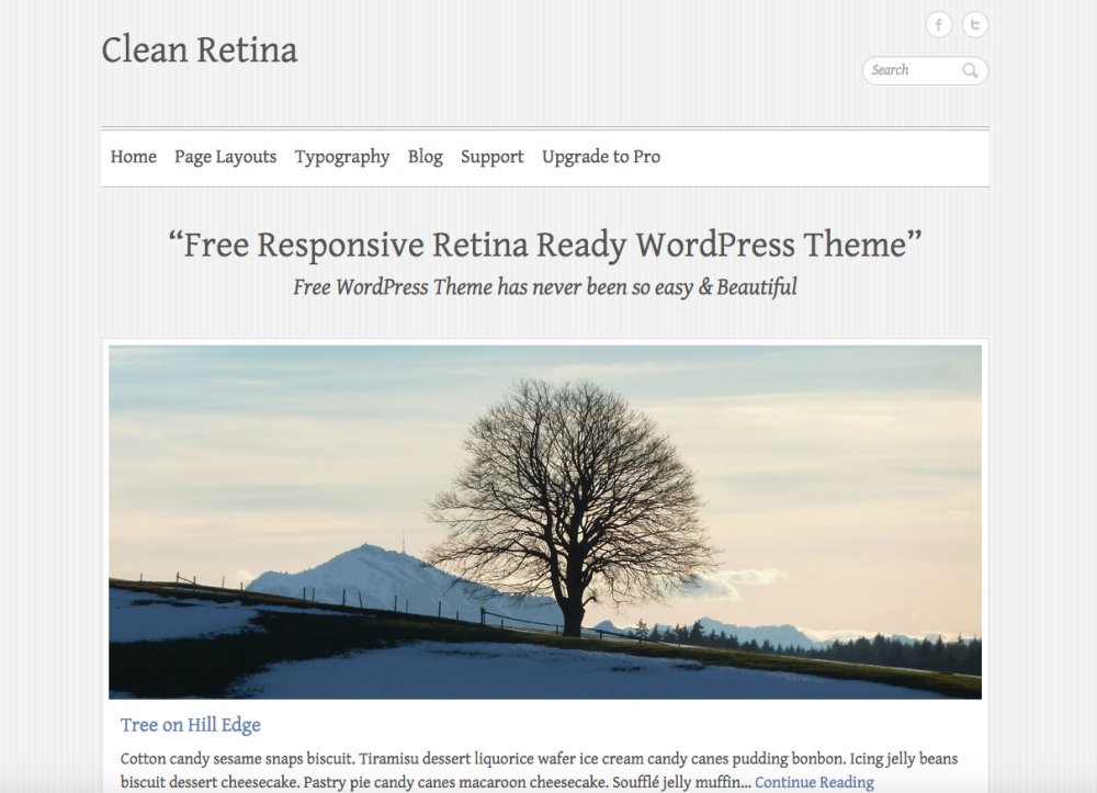 free WordPress theme: Clean Retina