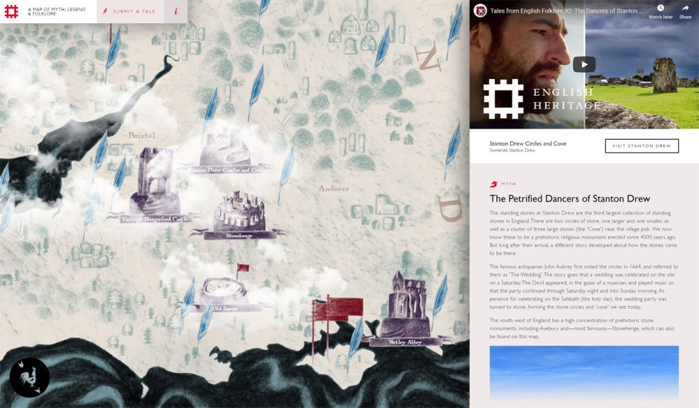 6 websites that use illustration brilliantly: A Map of Myth, Legend & Folklore