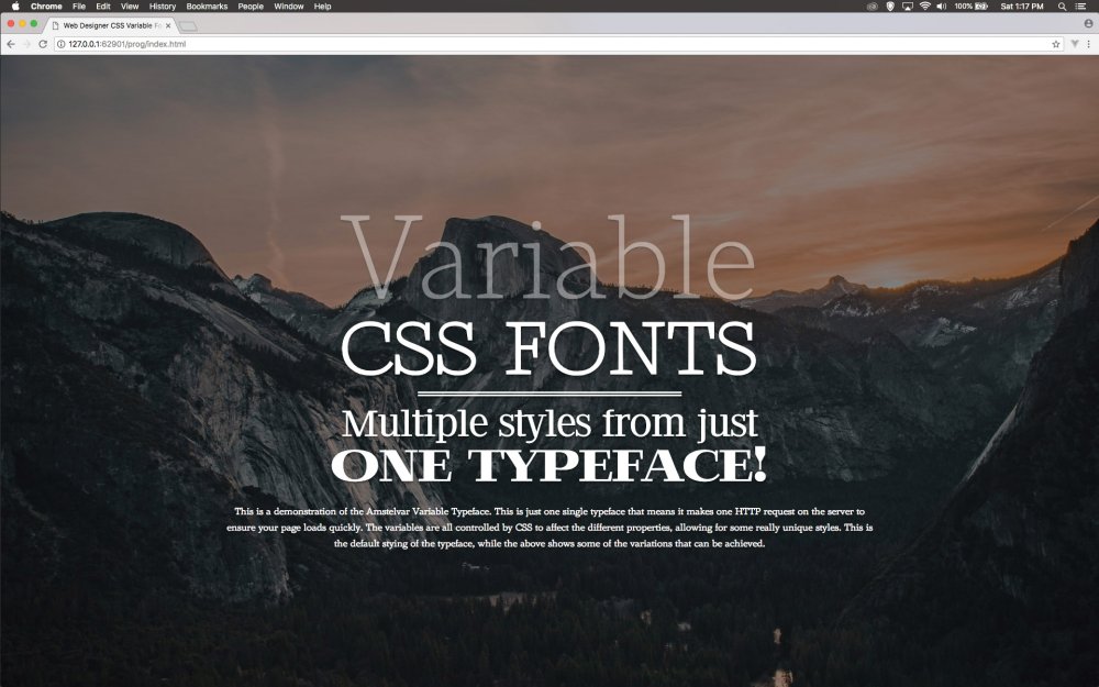 Screen displaying variable fonts