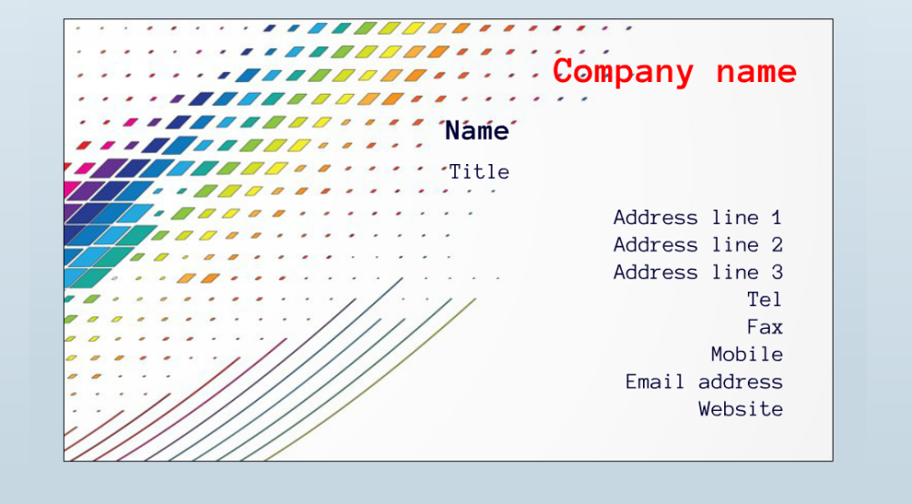 templated business card