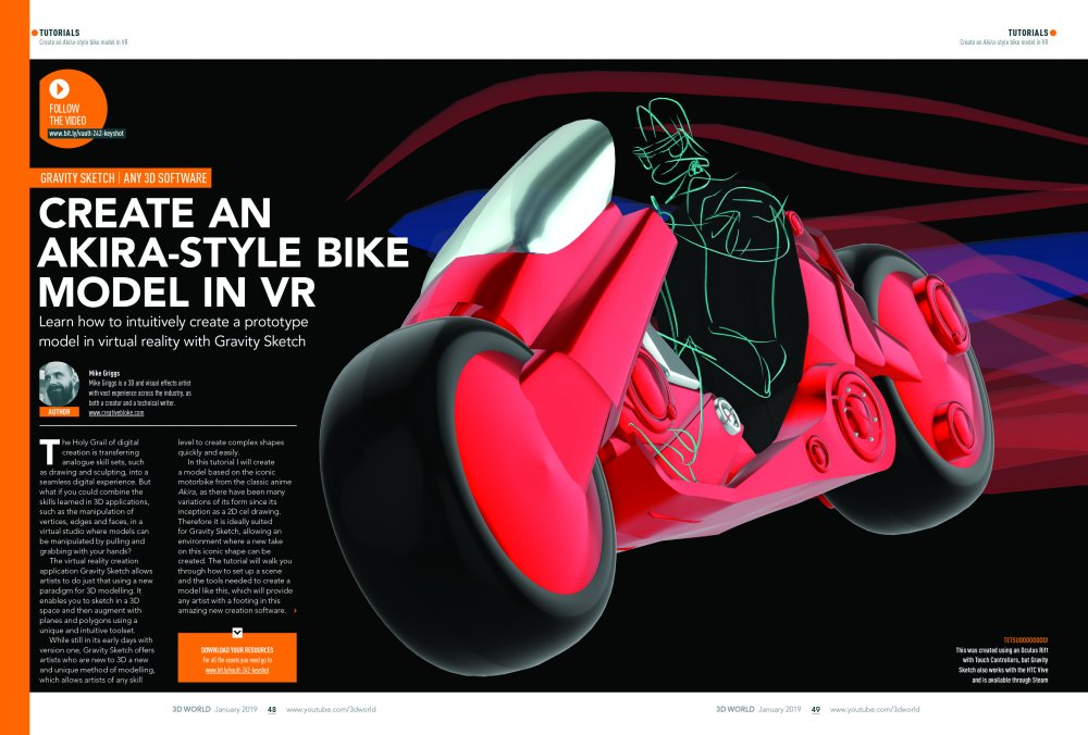 Model an Akira-style bike spread