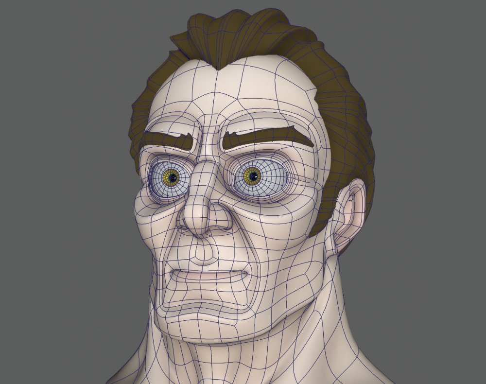 3d model of man with mesh