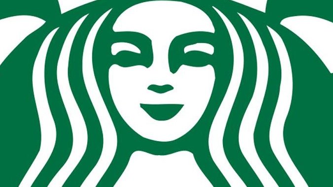 Asymmetrical mermaid in Starbucks logo