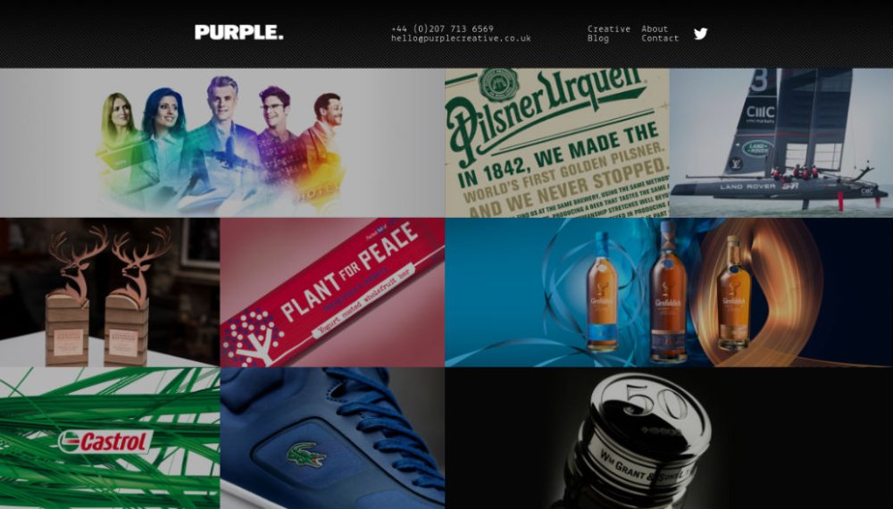Screenshot of the Purple Creative website